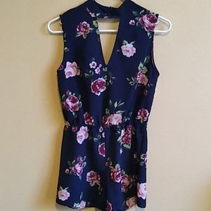 Navy Floral romper